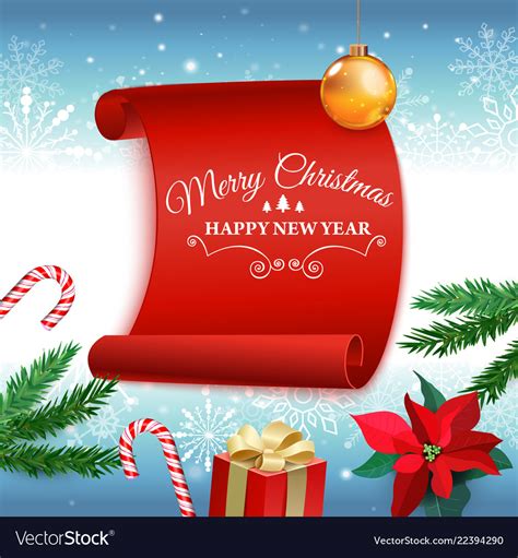 Christmas and new year greeting card with Vector Image