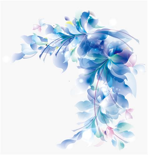 Mq Blue Flowers Borders Border Garden - Blue Flower Corner Border Png Transparent PNG ...