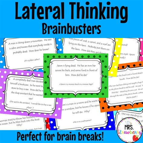 Lateral Thinking Brain Teaser Cards - Mrs. Strawberry