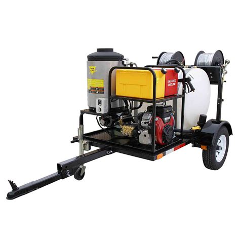 Cam Spray UV4040V-HOT Trailer Mounted Gas Hot Water Pressure Washer with 100' Hose - 4000 PSI; 4 ...