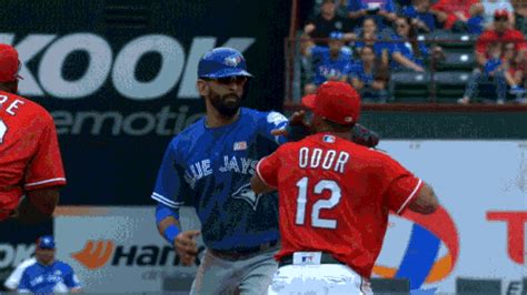 rougned odor punches jose bautista in the face gif | WiffleGif