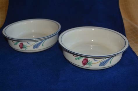 5 Lenox Poppies on Blue Soup Cereal Bowls Dishes Chinastone 6.25" - Lenox