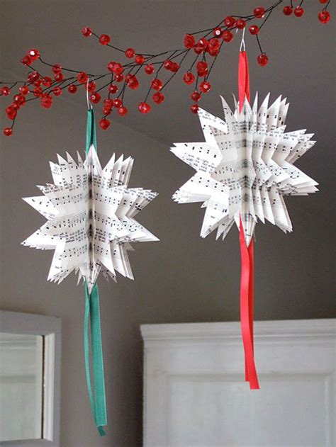 10 Beautiful Sheet Music Christmas Ornaments You Can Make Yourself