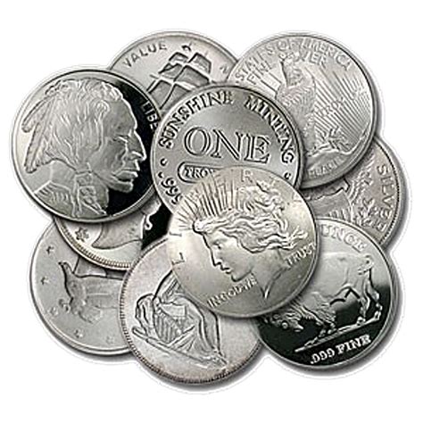 Buy 1 oz Generic Silver Bullion Rounds - Various Designs