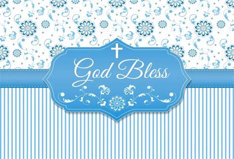 Laeacco Baby Shower God Bless You Stripes Flower Pattern Photographic ...