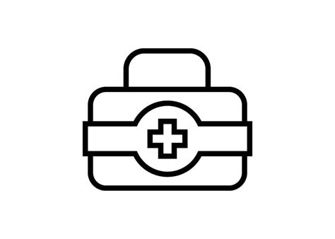 First aid kit outline icon design template vector isolated illustration ...