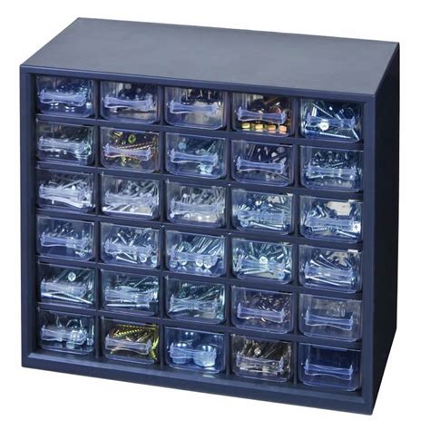 30 Drawer Parts Station Storage Cabinet - 12" L x 6-1/4" W x 11 1/4" H | U.S. Plastic Corp.