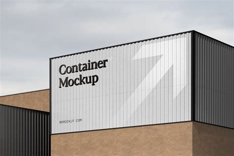 Metal Container with Sign Free Mockup — Free Mockup World