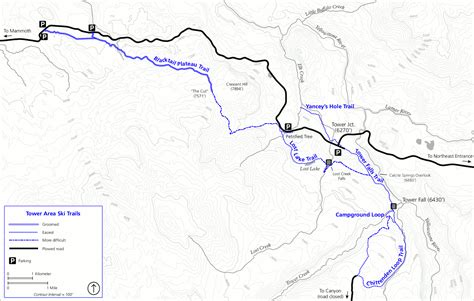 Yellowstone Hiking Map - ToursMaps.com