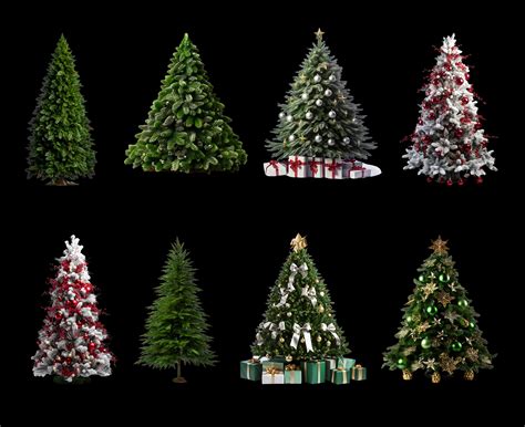 9 Christmas tree PNG overlays | Gogivo