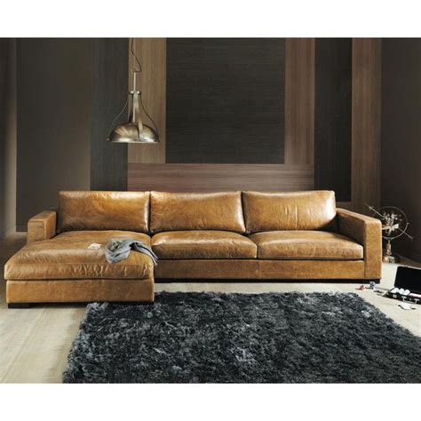 Canapé d'angle | Leather corner sofa, Relaxed living room decor, Brown ...