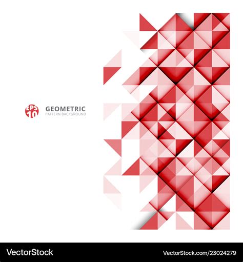 Abstract red geometric triangles pattern on white Vector Image