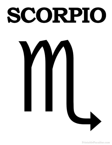 Printable Scorpio Zodiac Sign - Print Scorpio Symbol | Signe ...