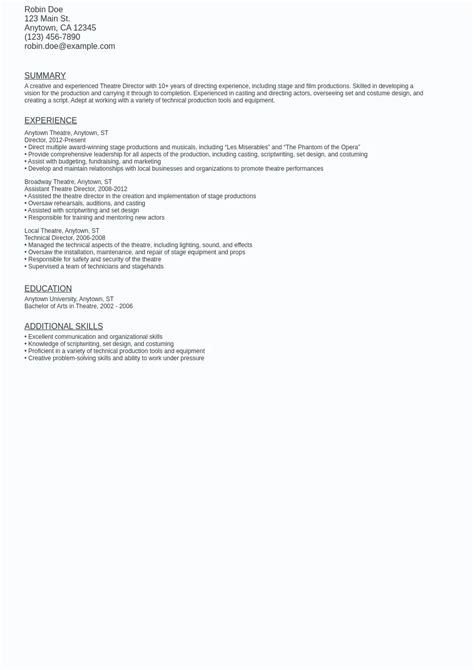 Theatre Director Resume Sample Template (Free Download)