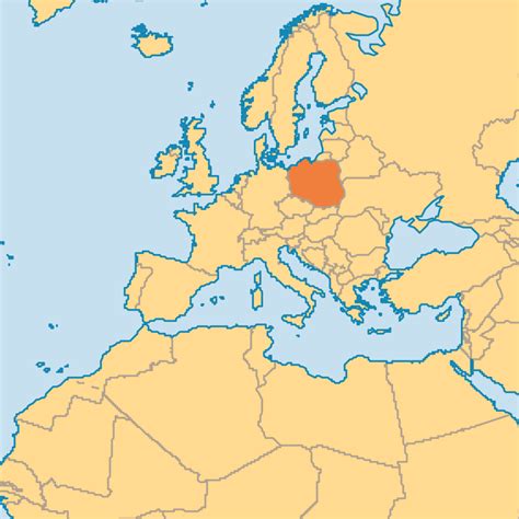 Poland in map of Europe | Europe map, Map, Spain