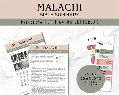 Malachi Bible Summary Printable Sheet Old Testament Summary Christian ...