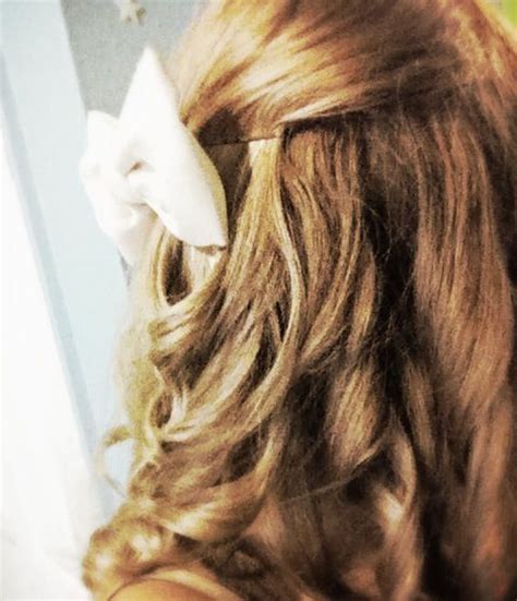 Curly hair with a bow | Hair, Hair styles, Long hair styles