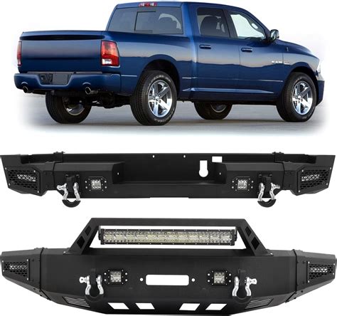 Amazon.com: SCITOO Front & Rear Bumper Textured Black fit for 2019-2021 for Dodge Ram 1500,2019 ...