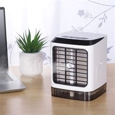 3-in-1 Quiet Table Air Conditioner, Mini Desktop Humidifier with Cooling Fan, Remote Control ...