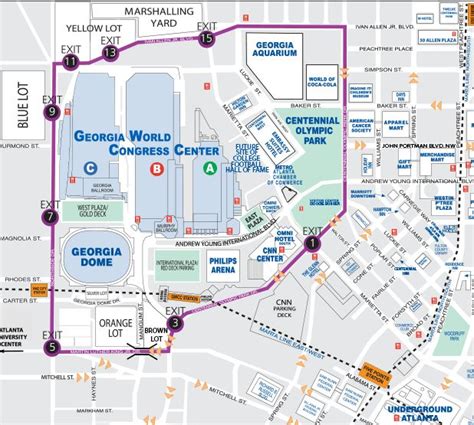 Downtown Map of Atlanta | Centennial Olympic Park | Centennial olympic park, Atlanta map ...