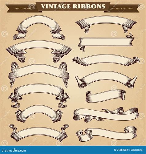 Vintage Ribbon Banners Vector Collection Stock Photos - Image: 36253503