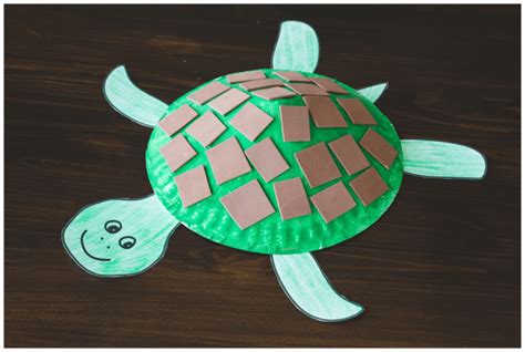 Paper Plate Turtle Craft for Kids (+ Free Printable Template!) - Six ...