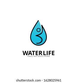 Water Life Logo Design Template Stock Vector (Royalty Free) 1628025961 ...