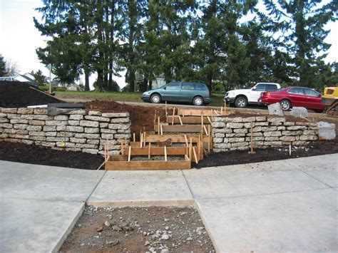 concrete steps forms and recycled concrete wall salem oregon - The Garden Angels