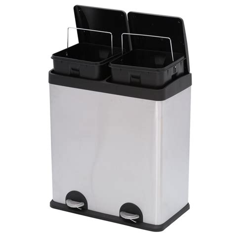 Step N' Sort 16-Gal. 2-Compartment Stainless Steel Trash Can and Recycling Bin-900602 - The Home ...