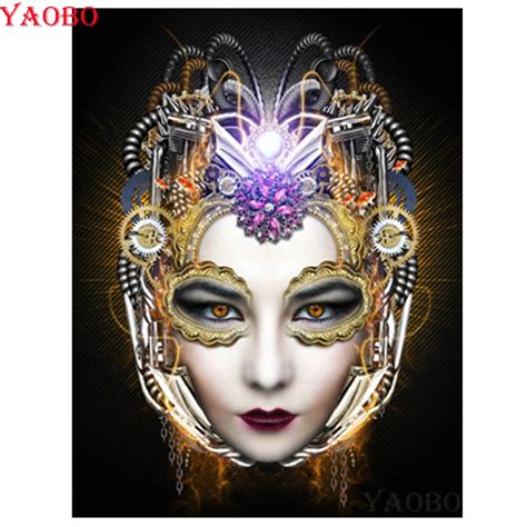 Diamond embroidery Mask woman mosaic pattern 5d diy diamond painting ...