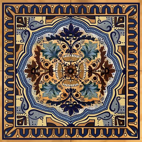 Italian Blue Custom Ceramic Tile Backsplash 12 Inch Mural