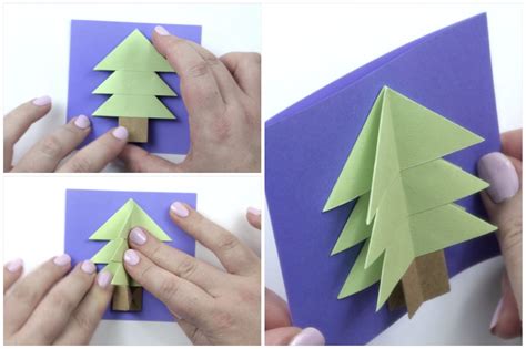 Easy Origami Christmas Tree Card Tutorial