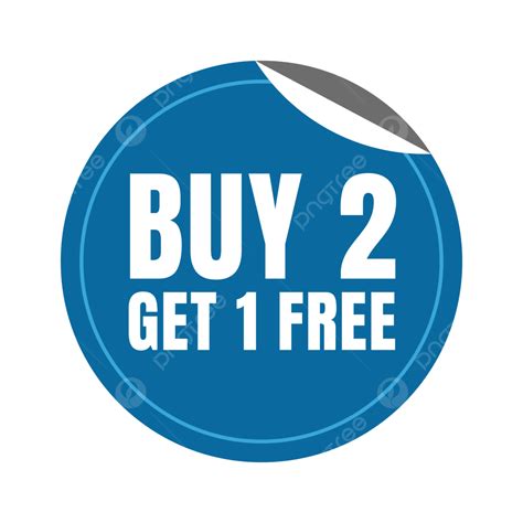 Buy 2 Get 1 Free In Blue Circle Sticker Shape And White Line For Business Vector, Discount ...