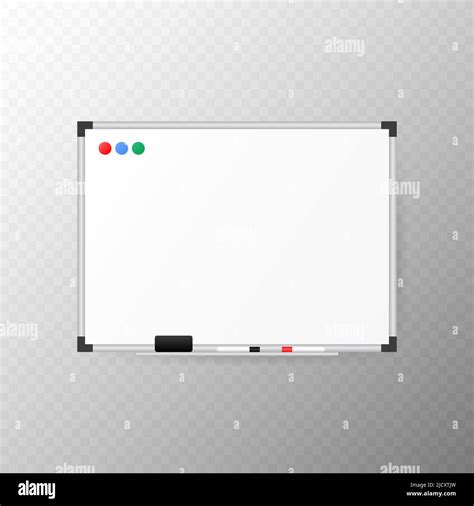 Empty whiteboard with marker, sponge-eraser and magnets Stock Vector ...