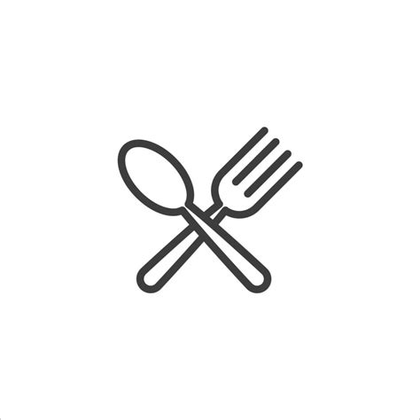 Vector sign of the fork symbol is isolated on a white background. fork icon color editable ...