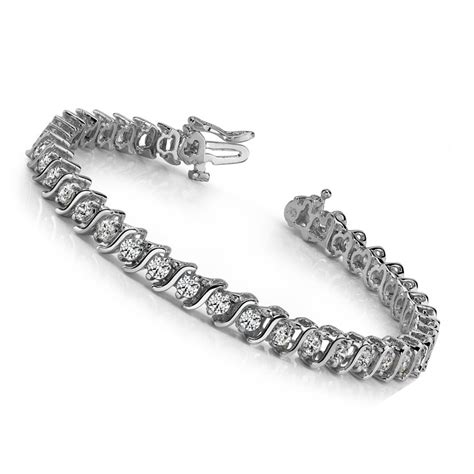 5.00 ct Round Cut Diamond S-Type Tennis Bracelet