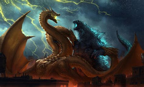 Godzilla 2019 VS KING GHIORAH | Godzilla wallpaper, Godzilla vs king ...