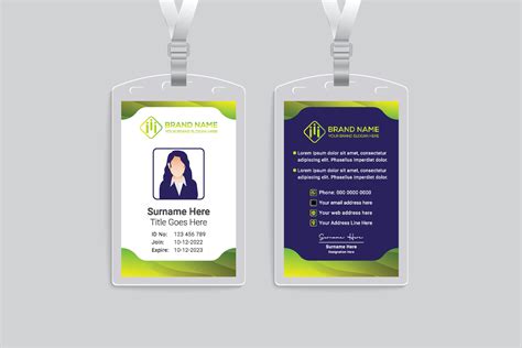 Company id card design and green color 26325313 Vector Art at Vecteezy