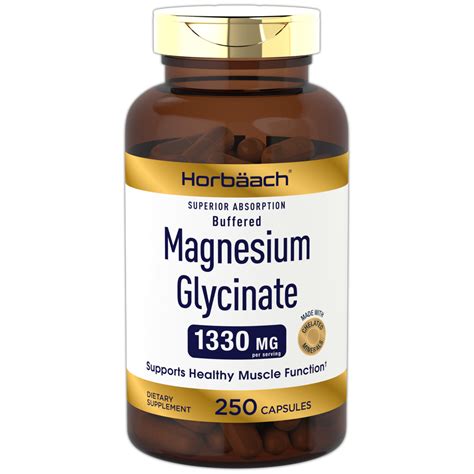 Magnesium Glycinate 1330mg | 250 Capsules | Buffered and Chelated | Non-GMO, Gluten Free | By ...