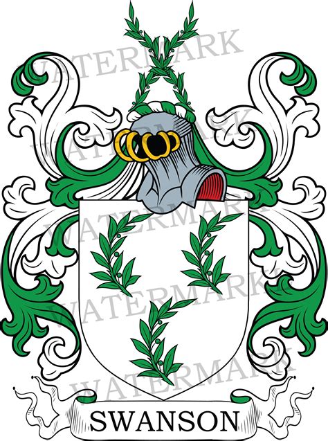 Swanson Family Crest Digital Download Swanson Coat of Arms JPG File Heraldry, Genealogy ...