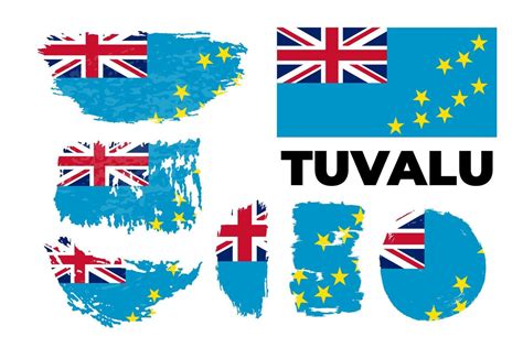 Flag of Tuvalu the illustration vector on a white background, grunge ...