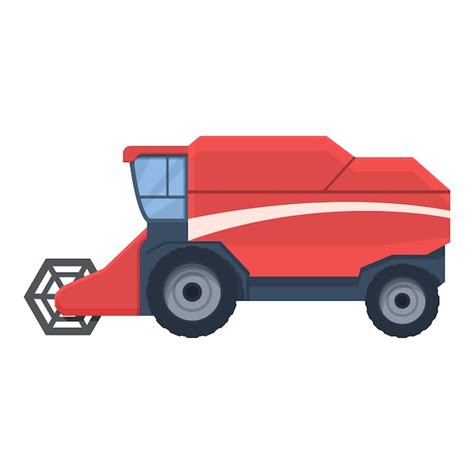 Premium Vector | Combine harvester red color icon cartoon vector farm ...