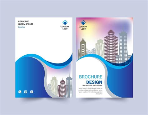 Blue Wave Design Brochure Design Template 1420017 Vector Art at Vecteezy