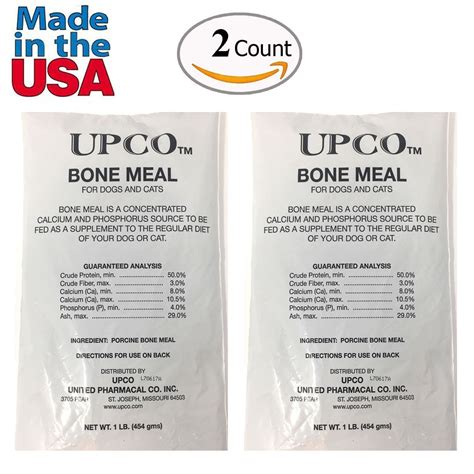 Bone Meal Steamed Powder for Dogs and Cats 2 Pack Total 2 Pounds from Upco Bone Meal Made in USA ...