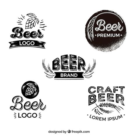 Premium Vector | Flat beer logo collection