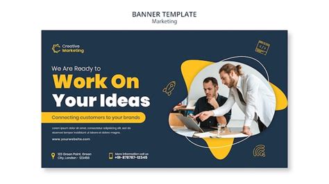 Free PSD | Banner template design with people working together