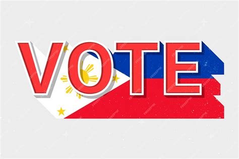 Free Vector | Vote word philippines flag vector election