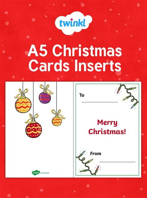 Printable Christmas Cards Inserts. Use this editable resource for sticking into handmade ...