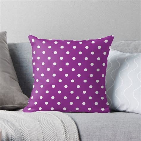 "Polka Dot White and Purple Pattern" Pillow for Sale by Analog Designs | Black throw pillows ...