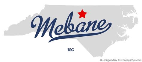 Map of Mebane, NC, North Carolina